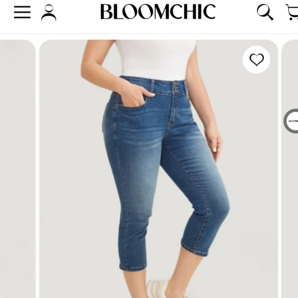 BloomChic- Very Stretchy High-Rise Medium Wash Cropped Jeans-16 - Picture 6 of 10